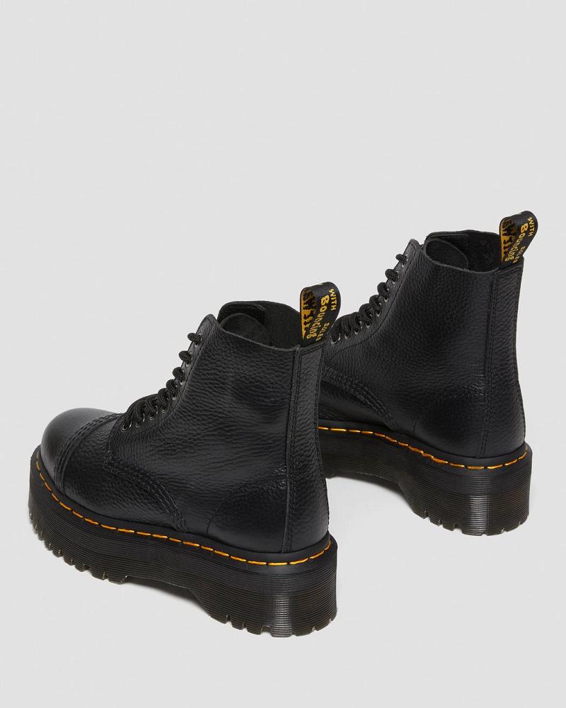 Women's Dr Martens Sinclair Milled Nappa Leather Platform Boots Black | AU 259FDN